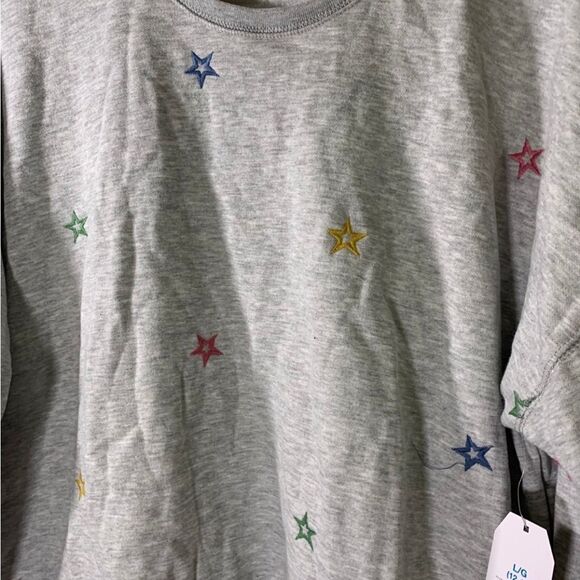 Time and Tru NEW Large‎ Grey Embroidered Sweatshirt - Picture 3 of 6